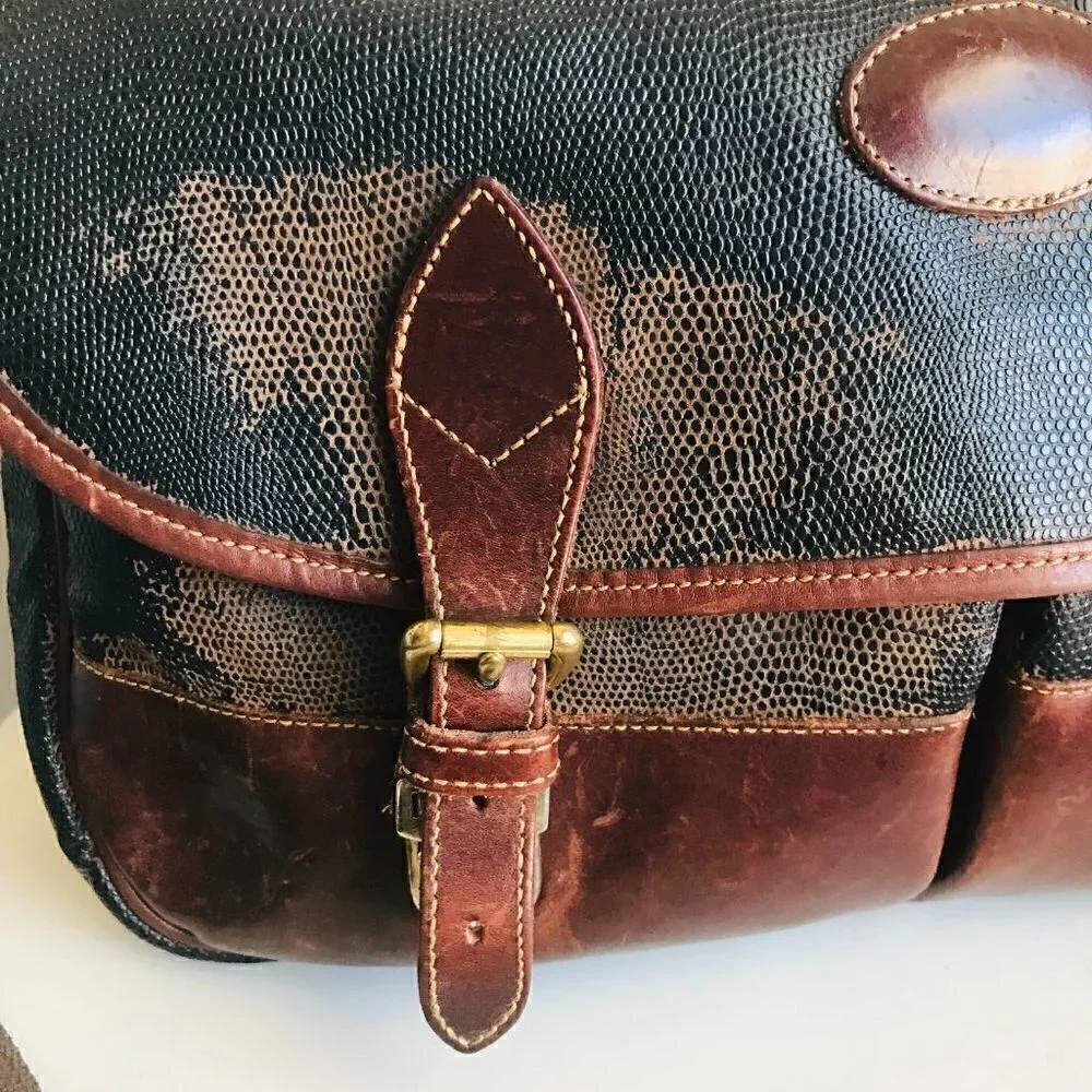 Vintage Distressed Orvis Messenger Book Laptop Crossbody Bag